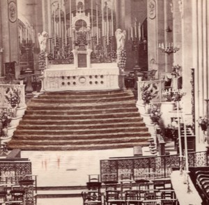 Paris St Leu Church Old Tissue Stereoview Photo 1875