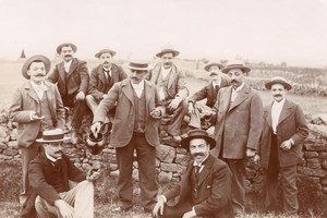 Friends Group Wine Drink Vin France Old Photo 1900