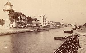 Montpellier Palavas Canal Boats Old Neurdein Photo 1880