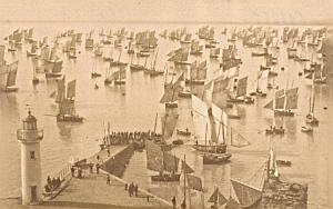 Cancale Festivity Fishers Boats France Old Photo 1880