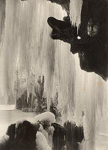 Paris Bois de Boulogne Winter Ice Falls Old Photo 1954