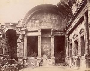 France Nimes Roman Temple Ruins Old Photo 1885