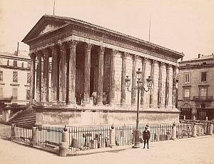 France Nimes Maison Carree Roman Ruins Old Photo 1885