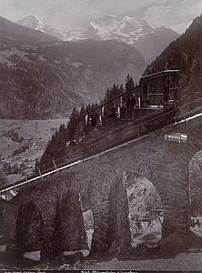 Switzerland Murrenbahn & Jungfrau Train Old Photo 1885