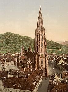 Germany Freiburg Das Munster Church Old Photo 1905