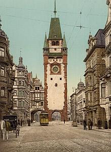 Germany Freiburg Martinstor Trolley Old Photo 1907