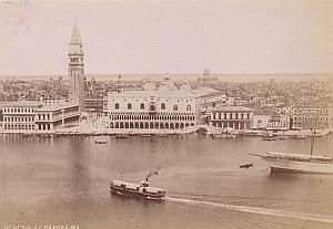 Italy Venezia Panorama Boats Old Photo ca 1890