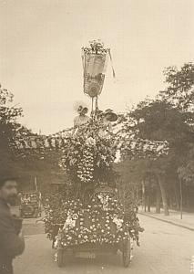 Paris Flower Parade Airplane Car Winner Old Photo 1910