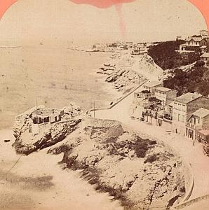 France Marseille Corniche Road Old Stereo Photo 1880