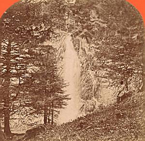 France Mont Dore Queureil Cascade Old Stereo Photo 1880