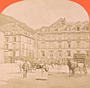 France Mont Dore Hotel Poste Bellon Stereo Photo 1880