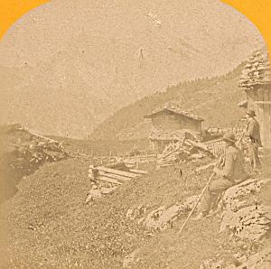 Switzerland Spaltenhorn Mens Old Stereo Photo 1880