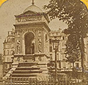 France Paris Place Fountain Stereo tissue Photo 1860