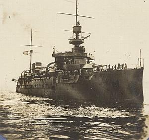WWI War Photo 1916 Boat French Cuirasse Republique