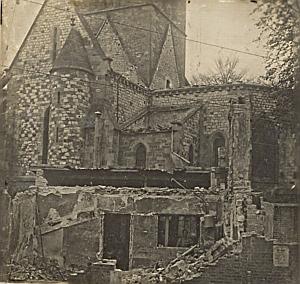 WWI War Photo 1916 Suippes Church Poilus Refuge
