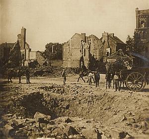 WWI War old Photo 1918 Somme Albert City Center Ruins