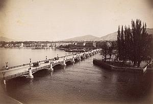 Switzerland Geneva Animated Street Trolley Photo 1890