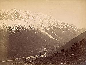 Alpes Mont Blanc Chamonix Panorama Old Photo 1890