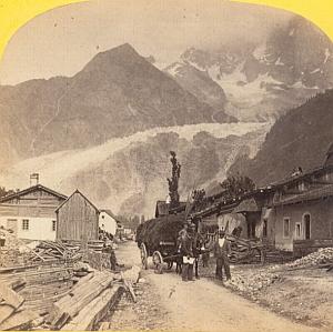 Alpes Mont Blanc Animated Alpine Club Stereo Photo 1863