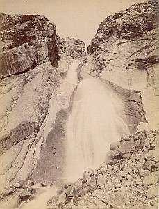 Alpes Mont Blanc Cascade Chamonix Old Photo 1890