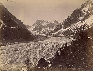 Alpes Mont Blanc Montanvert Ice Glacier Old Photo 1890