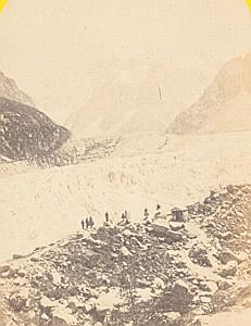 Alpes Mont Blanc Montanvert Animated Old CDV Photo 1869