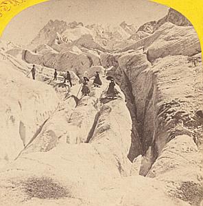 Alpes Mont Blanc Ice Sea Animated Old Stereo Photo 1869