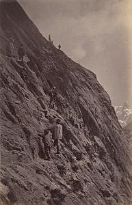 Alpes Mont Blanc Le Mauvais Pas Animated Old Photo 1880