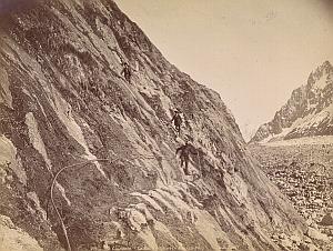 Alpes Mont Blanc Le Mauvais Pas Animated Old Photo 1890