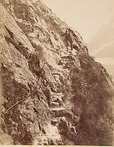 Alpes Mont Blanc Le Mauvais Pas Animated Old Photo 1880