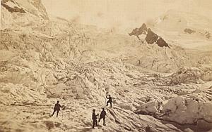 Alpes Mont Blanc Bossons Ice Animated CDV Photo 1869