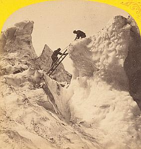 Alpes Mont Blanc Climbing Animated Stereo Photo 1869