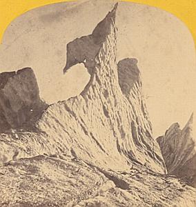 Alpes Mont Blanc Bossons Glacier Old Stereo Photo 1869
