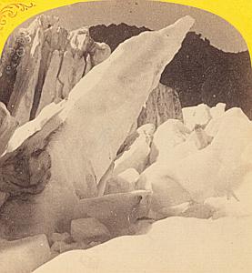 Alpes Mont Blanc Bossons Glacier Old Stereo Photo 1869