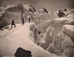 Alpes Mont Blanc Jonction Glacier Climbers Photo 1890