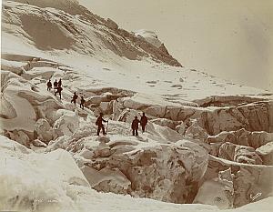 Alpes Mont Blanc Jonction Glacier Climbers Photo 1890