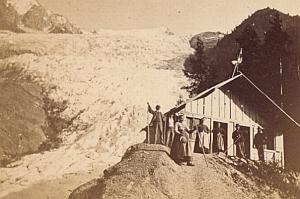 Alpes Mont Blanc Bossons Animated Old CDV Photo 1868