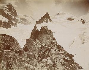 Alpes Mont Blanc Grands Mulets Refuge Old Photo 1890