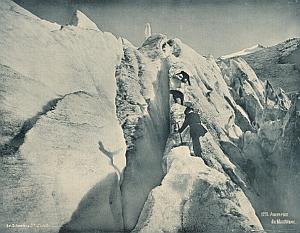 Alpes Mont Blanc Animated Ice Climbers Old Photo 1890