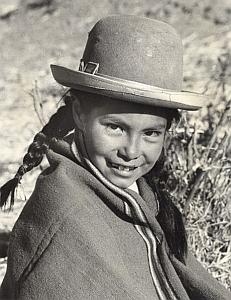 Peru Titicaca Lake Calia Young Girl Decool Photo 1970