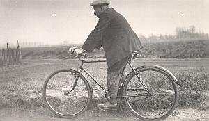 France Saint Amand Man Bicycle Study Old Snapshot 1936