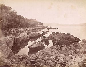 French Riviera Cannes Ile Saint Honorat Boat Old Jean Gilletta Photo 1880