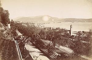 French Riviera Baie de Nice Panorama Old Jean Gilletta Photo 1880'