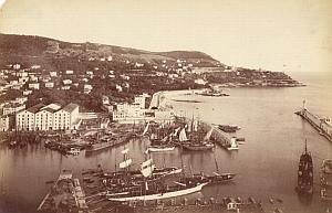 French Riviera Nice Harbour Panorama Sailboats Old Jean Gilletta Photo 1880'