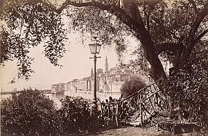 French Riviera Menton Harbour City Panorama old Jean Gilletta Photo 1880