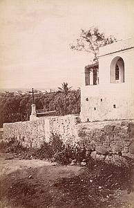 Italy Bordighera Garden Cross Panorama old Jean Gilletta Photo 1880'