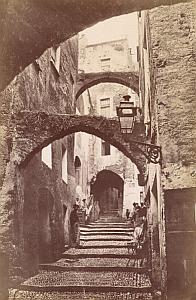 Italy Sanremo Old Town Steep Cobbled Street Old Jean Gilletta Photo 1880'