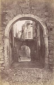 Italy Sanremo Old Town Cobbled Street Archway old Jean Gilletta Photo 1880'