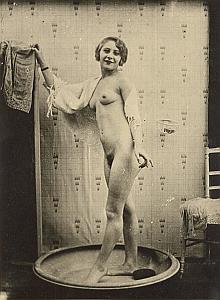 Woman Nude Risque Bath Old Large Photo 1930