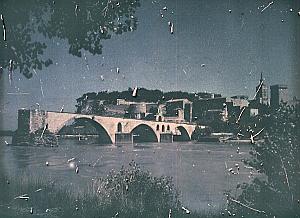 France Pont d' Avignon Bridge Autochrome Photo 1925